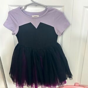 Adorable Purple and Black Ursula Kids Casual Dress